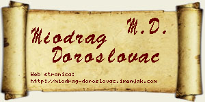 Miodrag Doroslovac vizit kartica